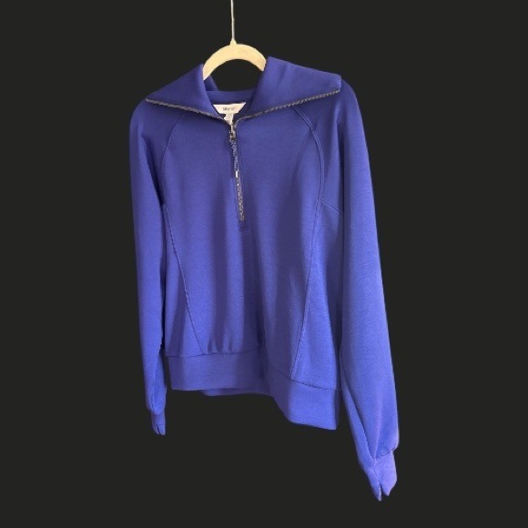 NWT SPANX AirEssentials Half Zip Sweatshirt Deep Azure Evereve M - Picture 4 of 11